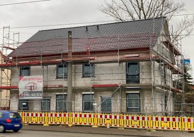 Doppelhaus in Leuna, Sachsen-Anhalt. Baufortschritt Dezember 2023