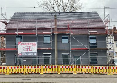 Doppelhaus in Leuna, Sachsen-Anhalt. Baufortschritt Februar 2024
