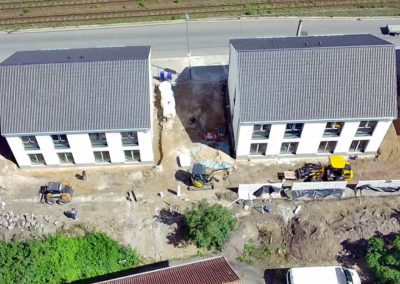 Doppelhaus in Leuna, Sachsen-Anhalt. Baufortschritt Juni 2024